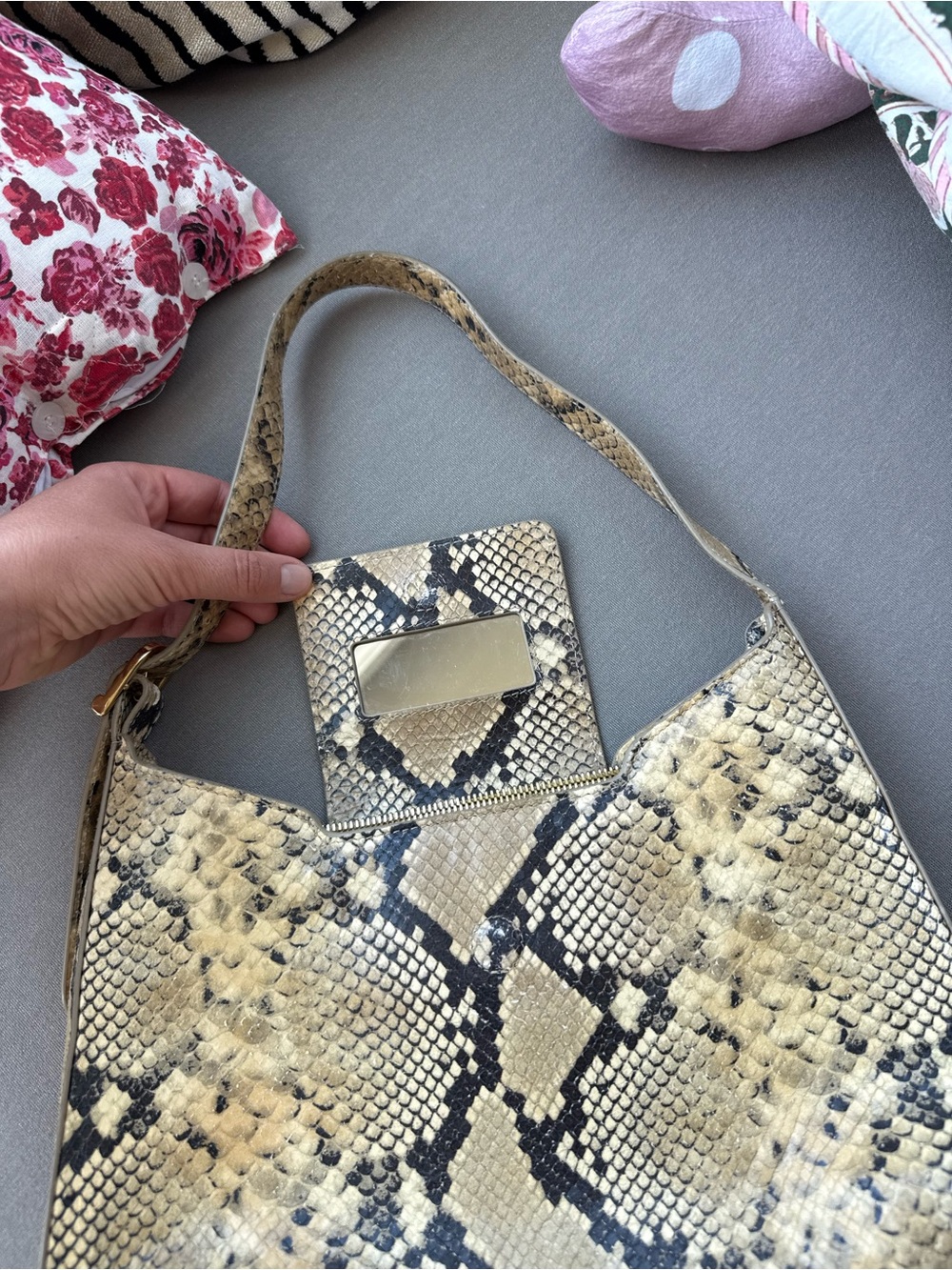 Bobo python effect leather bag Rouje good - Picture 5 of 8